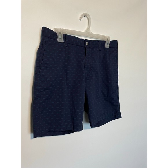 Peter Millar Shorts Mens 30 Blue Chino Nautical Knot Casual Flat Front - Picture 2 of 9